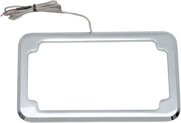 Cycle Visions - CV-4616 - Beveled License Plate Frame - Chrome - with Plate Light