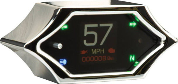 Dakota Digital - MLX-5200 - Handle Bar Mount Speedometer - With Signals - Spiked - Chrome