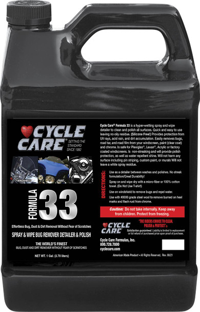 Cycle Care Formulas - 33128 - Formula 33 Detailer & Bug Remover - 1 U.S. gal.
