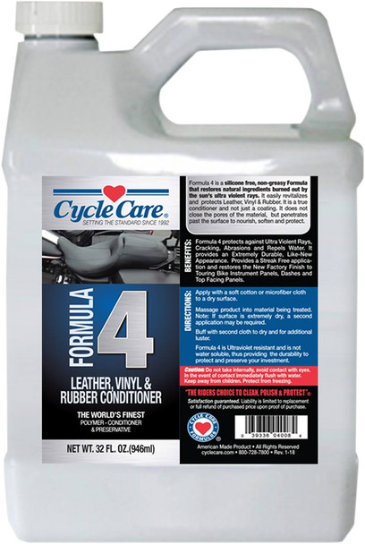Cycle Care Formulas - 04032 - Formula 4 Leather Vinyl - 32 U.S. fl oz.
