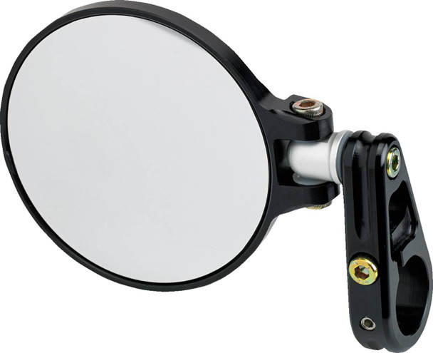 Joker Machine - 09-303B - Mirror - Cafe Racer - Side View - Round - Black - 3-1/4"