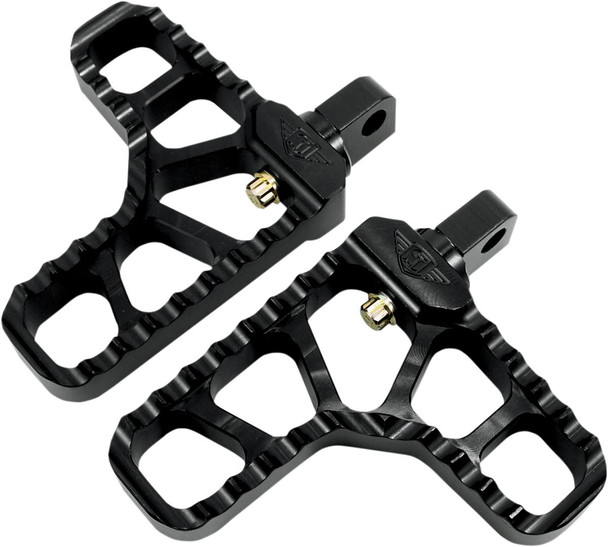 Joker Machine - 08-62-1B - Adjustable Serrated Footpegs - With Heel - Black