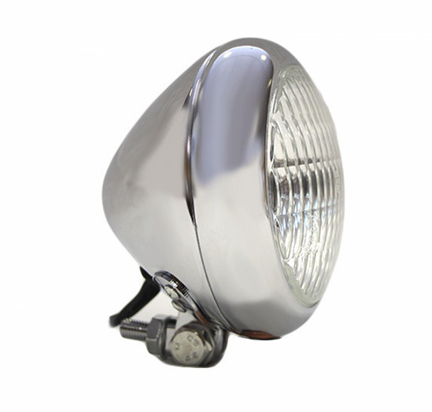 Motorcycle Supply Co. - Bezel 5" Chrome Headlight - Clear Lens