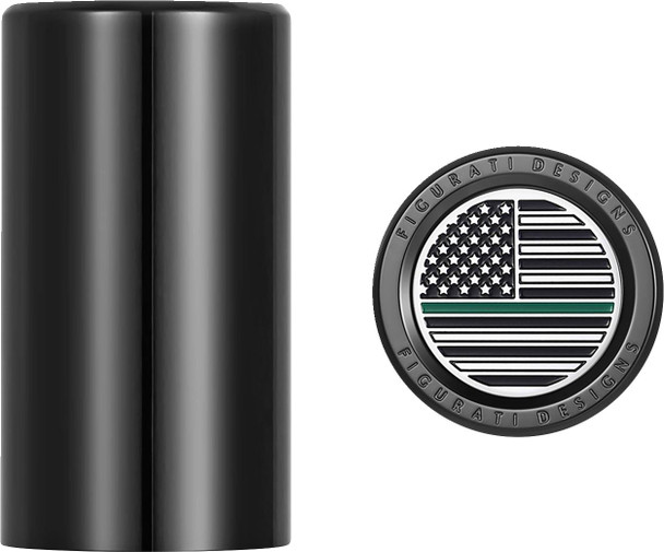 Figurati Designs - FD72-DC-2545-BK - Docking Covers - American Flag - Green Line - Long - Black