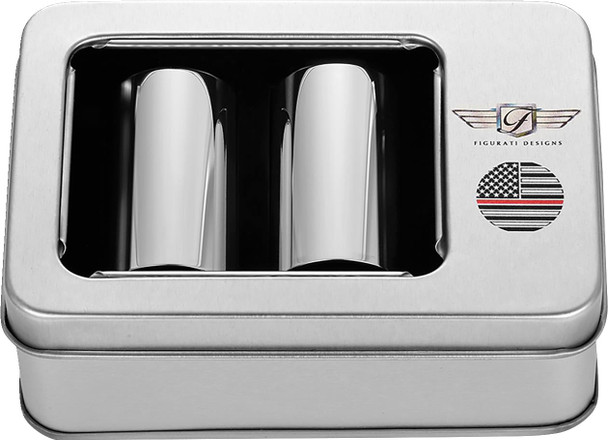 Figurati Designs - FD73-DC-2545-SS - Docking Covers - American Flag - Red Line - Long - Silver