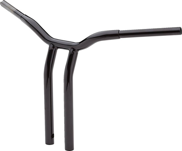 La Choppers - LA-7338-16B - Kage Fighter Welded Bent-Riser Handlebar - One Piece - 16" - Black