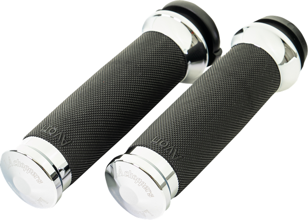 La Choppers - LA-7493-00 - County Line Grips - Chrome - Original Throttle-By-Wire ('08-'23 Touring / '16-'24 Softail)