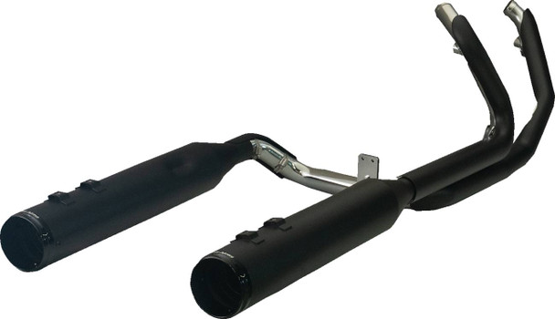 Khrome Werks - 200150 - 2-into-2 Dominator Exhaust System with 4-1/2" Mufflers - Black with Race Tip - Twin Cam
