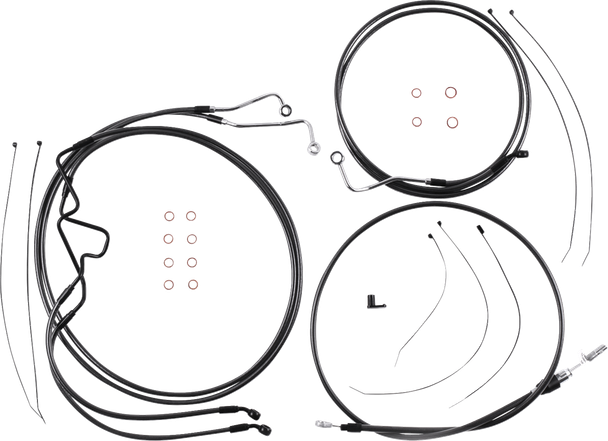 Magnum Shielding - 4871226 - Black Pearl™ Designer Handlebar Installation Kit - 6" - '21-'22 FLHR