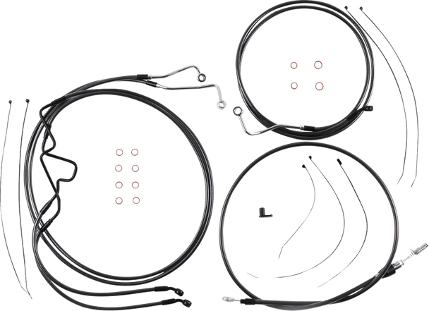 Magnum Shielding - 4871228 - Black Pearl™ Designer Handlebar Installation Kit - 8" - '21-'22 FLHR