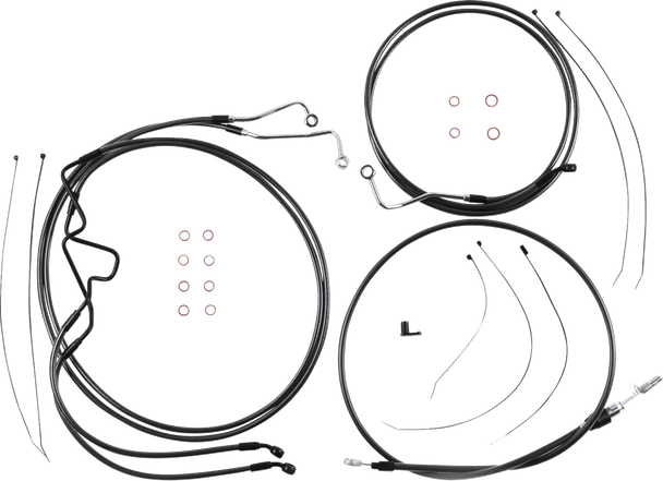 Magnum Shielding - 4871216 - Black Pearl™ Designer Handlebar Installation Kit - 6" - '21-'23 FLTR