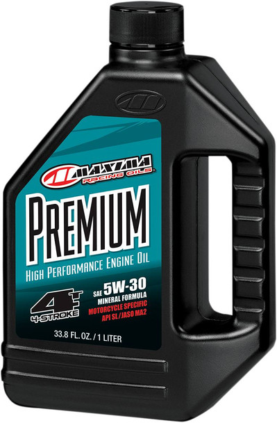 Maxima Racing Oil - 39901 - Premium High Performance Mineral 4T Engine Oil - 5W-30 - 1L