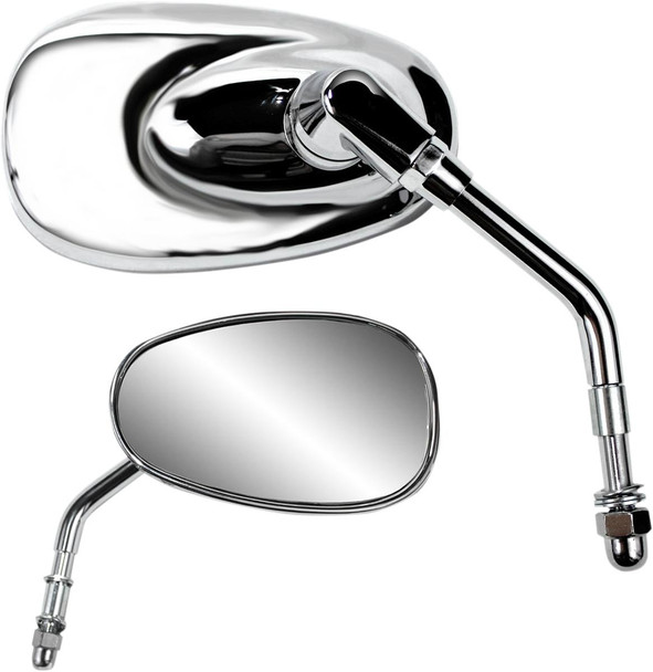 Parts Unlimited - Mirror - Side View - Oval - Short - Chrome