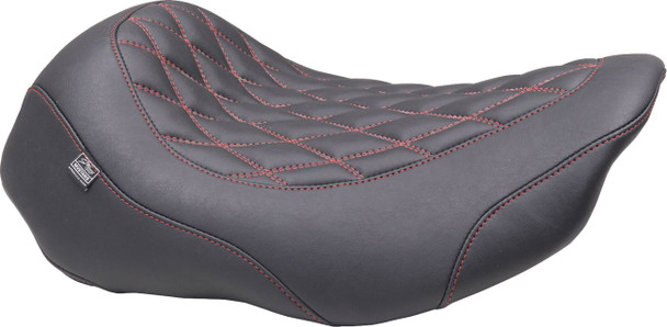 Mustang - 88503DC - Wide Tripper™ Seat - Solo - Dark Cherry Stitching - FLT/FLH '23-'25