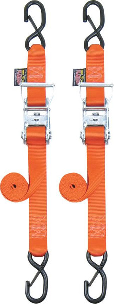 Powertye Mfg. - 30579-S - Ratchet Tie-Downs - 1-1/2" x 6-1/2' - Orange