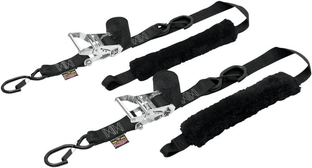 Powertye Mfg. - 30622-S - Deluxe Ratchet Tie-Downs - 1-1/2" x 6-1/2' - Black