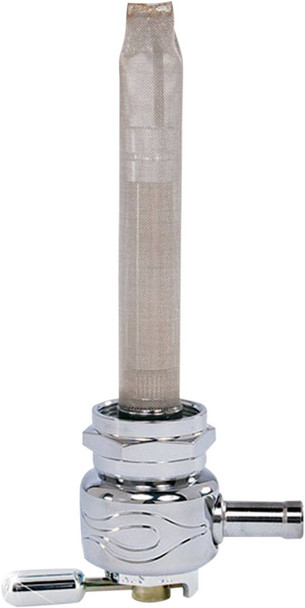 Pingel - 4311-CF - Round Fuel Valve - Flamed Chrome - 22 mm