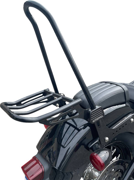 Motherwell - MWL-159-GB - Luggage Rack For Tall Sissy Bar - Gloss Black