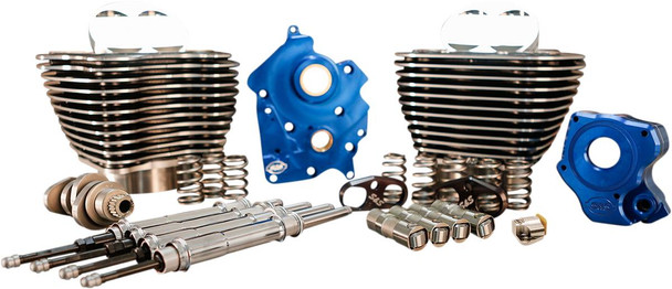 S&S Cycle - 310-1109B - 128" Power Package - Chain Drive - Black Granite with Highlighted Fins - 114"/117" M8