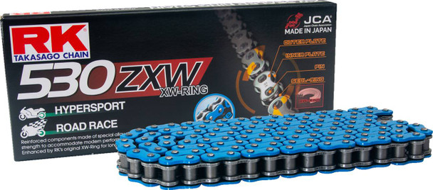 Rk - BB530ZXW-150 - 530 ZXW - Drive Chain - 150 Links - Blue