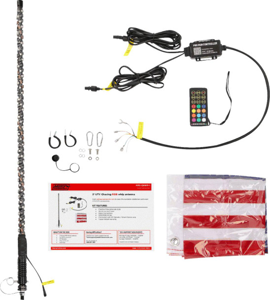 Saddle Tramp - MPS-CHWP-1 - 3" Whip Light - Chasing - RGB - w/ Controller