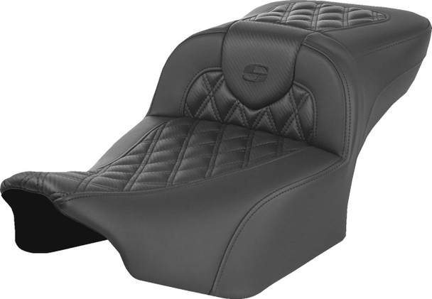 Saddlemen - 823-07-207A0 - Heated RoadSofa™ Seat - Extended Reach - Lattice Stitch - w/o Backrest - FLT/FLH ’23-‘24