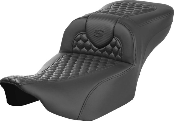 Saddlemen - 823-07-190A0 - Heated RoadSofa™ Seat - Extended Reach - Honeycomb Stitch - w/o Backrest - FLT/FLH ’23-‘24