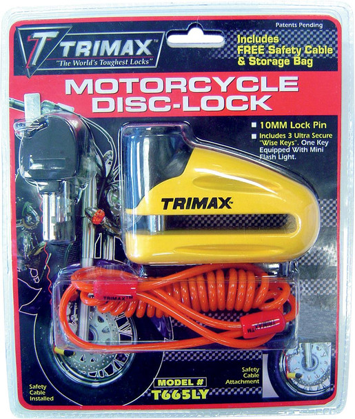 Trimax - T665LY - Disc Lock - Yellow - 10mm