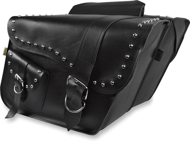 Willie & Max Luggage - 58750-01 - Ranger Studded Slant Saddlebags - Large - Black