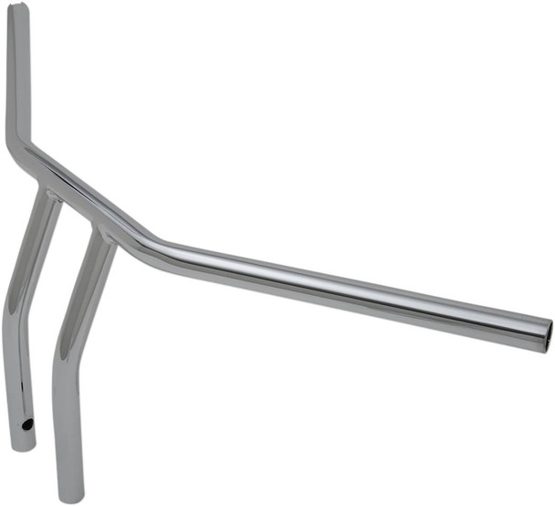 Drag Specialties - 06014230 - 1" T-Bar - Dimpled - Curved - 10" - Chrome
