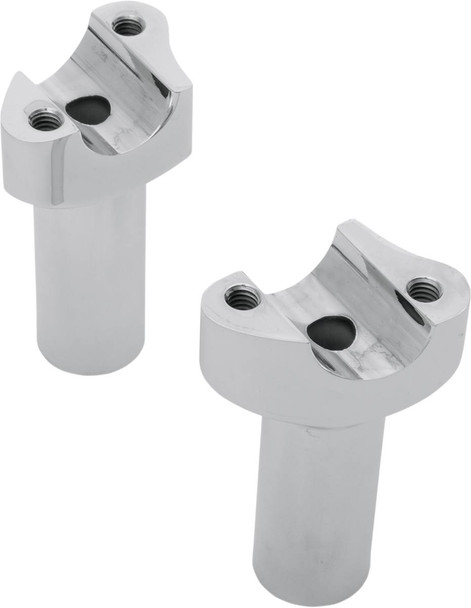 Drag Specialties - 06020399 - Forged Aluminum Handlebar Risers - Straight - 3-1/2" - Chrome