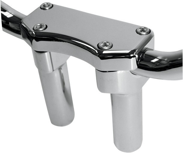 Drag Specialties - 06020588 - Handlebar Riser & Top Clamp Kit - 4" - Buffalo - Chrome