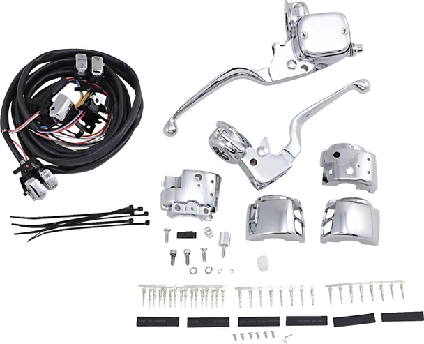Drag Specialties - 06100528 - Handlebar Control Kit with Mechanical Clutch - 9/16" Master Cylinder - '96 - '11