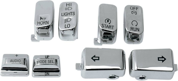 Drag Specialties - 06160129 - Switch Cap Kit - Audio - Chrome