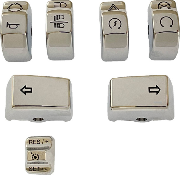 Drag Specialties - 06160395 - Switch Cap Kit - Chrome Drag Specialties - 06160395 - Switch Cap Kit - Chrome
