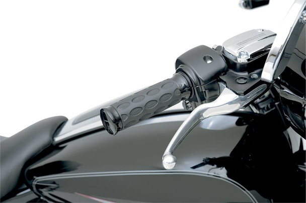 Drag Specialties - 06300774 - Custom Rubber Grips - Hotop - Black/Rubber