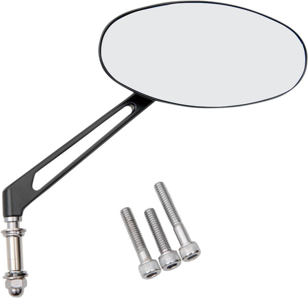 Drag Specialties - 06400287 - Mirror - Stealth I - Side View - Oval - Black