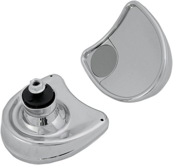 Drag Specialties - 06400652 - Mirror - Side View w/Blind Spot - Half-Moon - Chrome