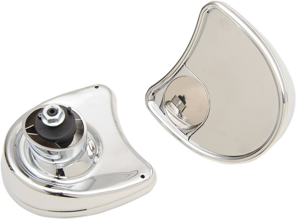 Drag Specialties - 06400794 - Mirror - Side View w/Blind Spot - Half-Moon - Chrome