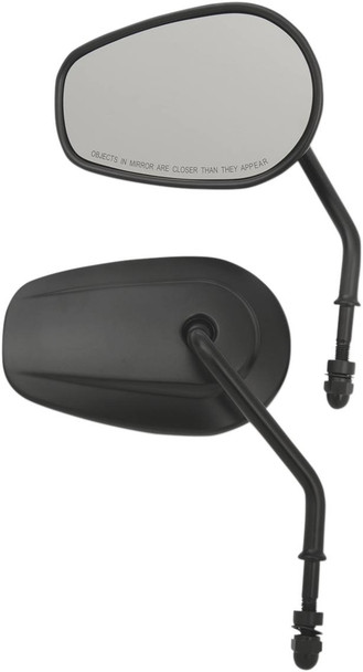 Drag Specialties - 06401308 - Mirrors - OEM/Replacement - Side View - Teardrop - Short Stem - Black - Pair