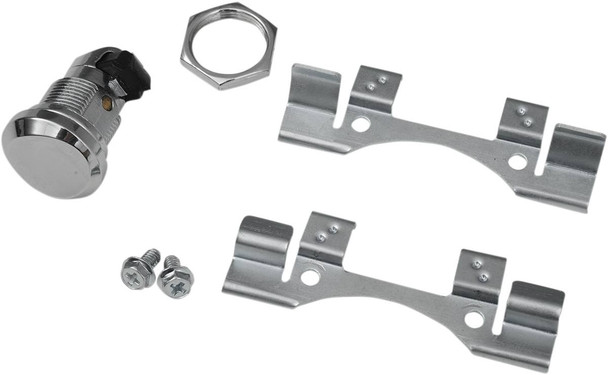 Drag Specialties - 07030631 - Fuel Door Latch Kit - Push-Button - Chrome