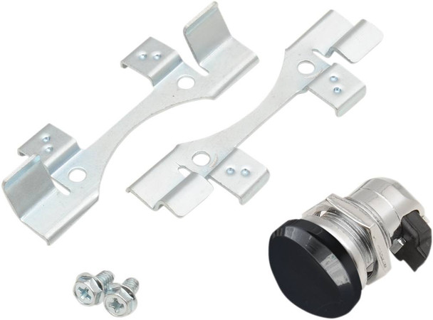 Drag Specialties - 07030632 - Fuel Door Latch Kit - Push Button - Gloss Black