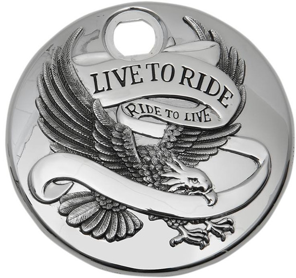 Drag Specialties - 07030741 - "Live to Ride" Console Door - Chrome