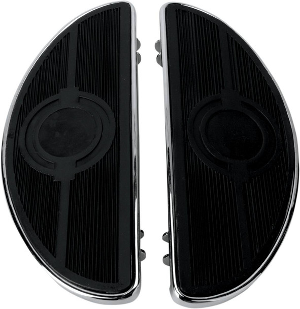 Drag Specialties - 16210161 - Half-Moon Floorboard - w/o Vibration Inserts - Chrome - FL