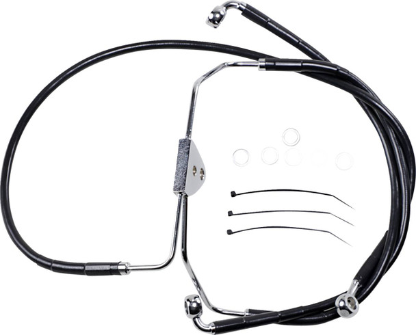 Drag Specialties - 17412510 - Brake Line - Front - Black - +4"