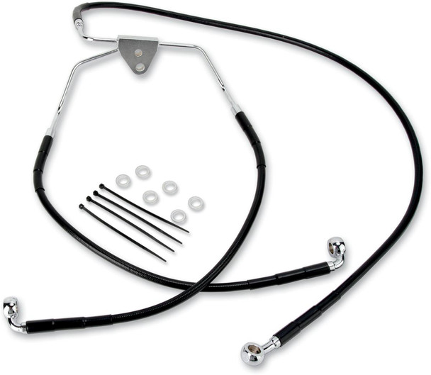Drag Specialties - 17412513 - Brake Line - Front - Black - +10"