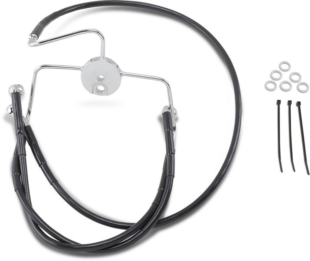 Drag Specialties - 17412524 - Brake Line - Front - Black - +8"