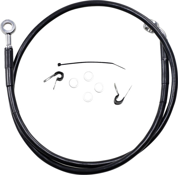 Drag Specialties - 17412527 - Brake Line - Front - Black - +2" - '04-'10 XL