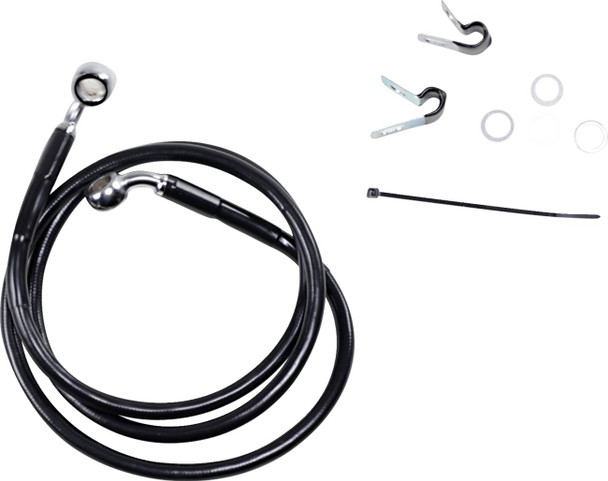 Drag Specialties - 17412534 - Brake Line - Front - Black - +4" - XL