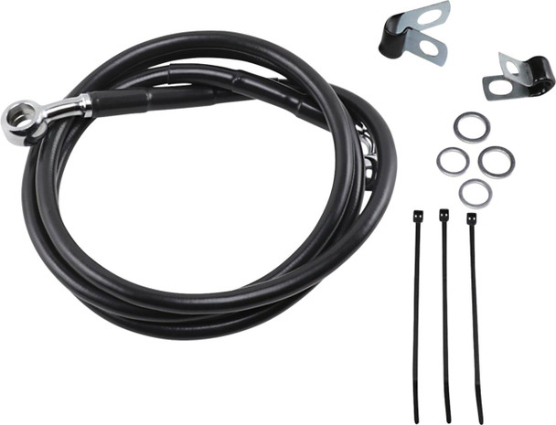 Drag Specialties - 17412554 - Brake Line - Front - Black - +8" Drag Specialties - 17412554 - Brake Line - Front - Black - +8"